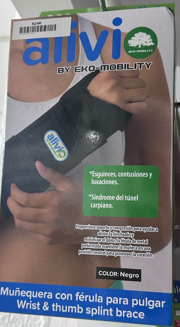 Muñequera con férula pulgar
