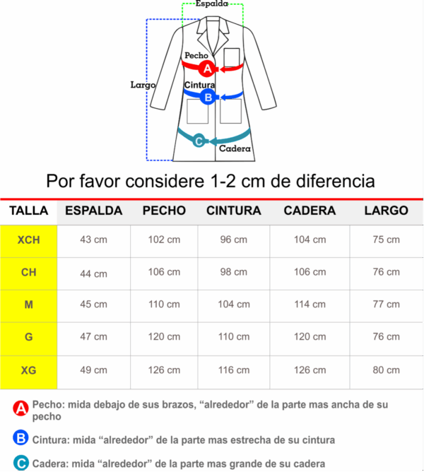 Imagen 3 BATA MEDICA CORTA CLINIK UNISEX MOD 2200